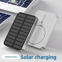 Power Bank Saku Tenaga Surya 10000mAh Nirkabel Magnetik Pengisian Daya Super Cepat 15W dari Paduan Aluminium Ultra Tipis