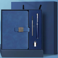 Ensemble de carnet et stylo en cuir PU de luxe personnalisé, porte-cartes de visite, journal avec logo personnalisé pour l'école, le bureau, cadeau
