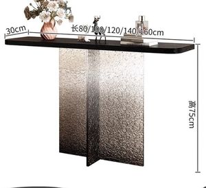 Table console suspendue en acrylique dégradé de luxe léger, style rétro simple médiéval, table d'appoint, table d'entrée, table de porche - Product Image 6