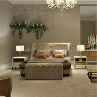 Neues Design Modernes Luxus-Villa-Lederbett mit Nachttisch Doppelbett Kingsize Luxus-Kingsize-Schlafzimmer-Set Möbel Kingsize-Bettgestell