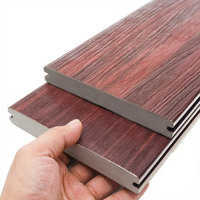 Plancher composite extérieur WPC en co-extrusion, nouveau design, aspect bois noyer, pour cantines