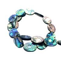 Perles ovales en coquille d'ormeau avec trou droit-Pendentif coloré en forme d'oeuf pour collier/bracelet (article chaud EU/US)
