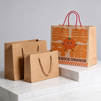 Sacs shopping en papier kraft de haute qualité personnalisés avec poignées en corde pour les magasins de détail, les épiceries, les emballages cadeaux, la vente en gros, écologiques