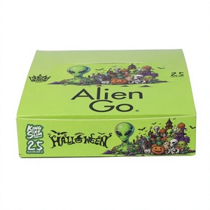 Papiers à rouler Alien Go Manuels 33 feuilles Kingsize en gomme naturelle à combustion lente, ultra-fins, verts, de luxe, carrés, de qualité supérieure - Product Image 4