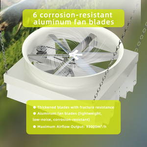 Ventilador de ventilación de cobertizo de vaca de fibra de vidrio con ahorro de energía de 72 ", Motor EC de 220V y 2200W, ventiladores de cobertizo de vaca de granja lechera con Control de velocidad Variable - Product Image 5