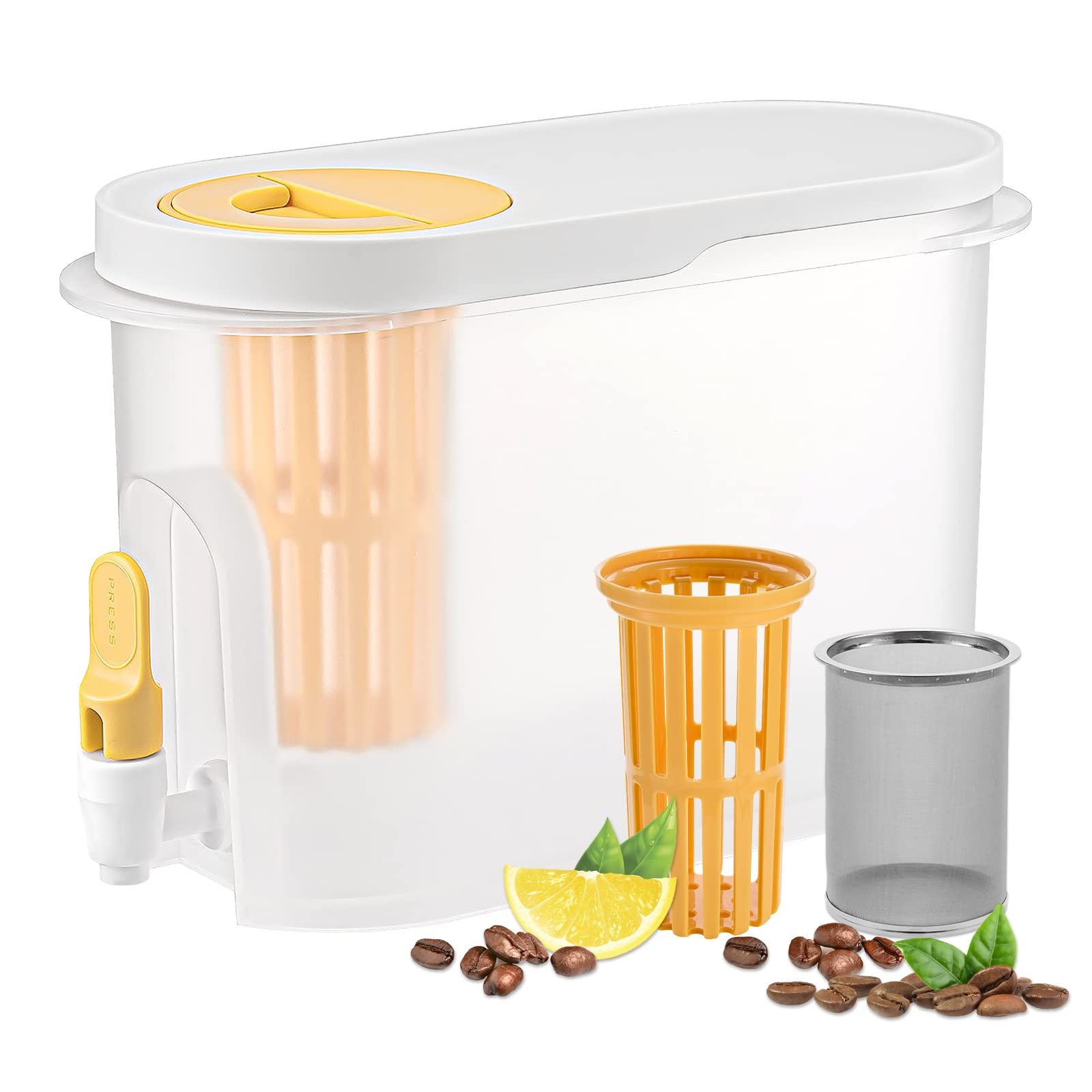 orange avec filtre en plastique et en acier inoxydable