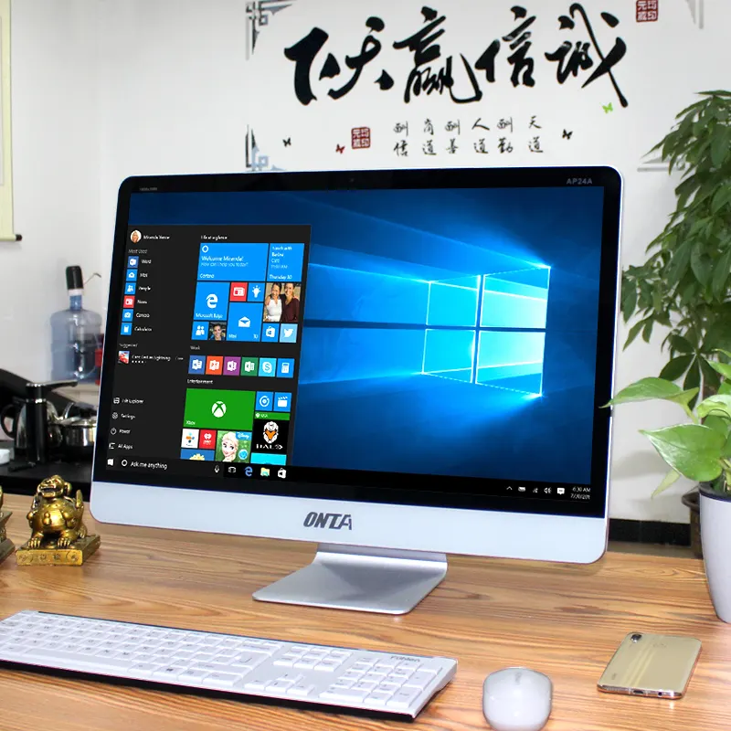 Merek OEM AIO PIO DIY Bisnis Kantor Gaming Komputer Touchscreen Barebone Desktop Semua Dalam Satu PC Grosir