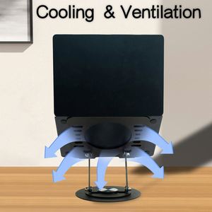 Soporte Metálico Plegable y Giratorio de 360° para Laptop, con Altura Ajustable, Base Giratoria Estable para Laptops de Menos de 17'' - Product Image 5
