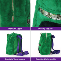 Sac à dos à motif de grenouille en peluche appliquée, sac à dos d'école Design pour enfants, panneau solaire mode géométrique pour filles, offre spéciale
