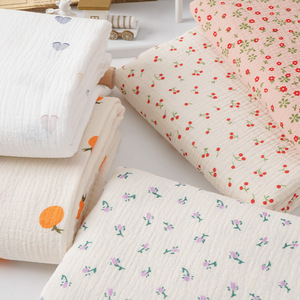 Tissu imprimé 100 % <span class=keywords><strong>coton</strong></span> double <span class=keywords><strong>gaze</strong></span> froissé seersucker pour langer bébé, vêtements d'intérieur et vêtements, vente en gros - Product Image 4