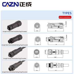 E7 防水 IP67 メス/オスコネクタ 2-19 ピンねじ込み式カップリング航空コネクタプラグ 125V/60V - Product Image 6