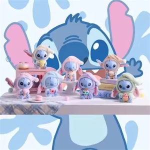 MiniSO disnneyy Lilo & sttitch กินอะไรสักอย่างก่อนนอนกล่องตาบอดตุ๊กตาน่ารักชุดนอนเด็กของเล่นกระเป๋าจี้ของขวัญ