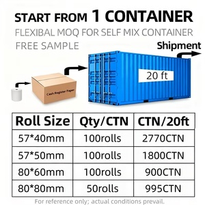 กระดาษม้วนสำหรับเครื่องบันทึกเงินสด ขนาด 57x40 80x80 ใบเสร็จ POS ตั๋วโรงภาพยนตร์ ใบเสร็จทาง<span class=keywords><strong>การ</strong></span>เงิน ใบ<span class=keywords><strong>เช็ค</strong></span>ธนาคาร ใบแจ้งหนี้ เทป กระดาษความร้อน - Product Image 2