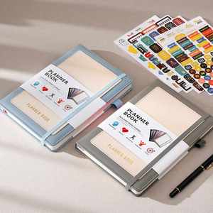 Cuaderno de Tapa Dura de Cuero PU y PP con Encuadernación Cosida a Caballete, 100 g/m², para Cuidado Personal, Grueso, con Banda Elástica - Product Image 2