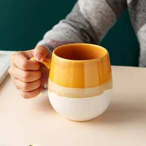 Nordic Vintage gradien Stoneware mug kustom grosir kebesaran keramik cangkir kopi dengan pegangan untuk kembali ke sekolah cangkir susu - Product Image 4