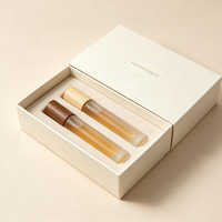Flacon pulvérisateur cylindrique de luxe en verre dépoli transparent de 10 ml avec bouchon en bois, vente en gros