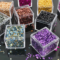 Ensemble de paillettes pour ongles en verre brisé, 24 couleurs, 24 sachets de 5g chacun, pour la manucure DIY et les loisirs créatifs scintillants pour les fêtes