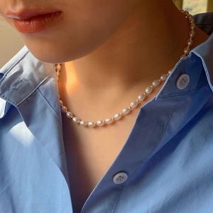 Collar Ajustable de Cuentas de Oro de 14k con Perla Natural de Agua Dulce, Estilo Retro y Delicado para Blogueros de Instagram - Product Image 4