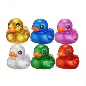 6 Inch Big Glitter Rubber Duck Large Sparkly Duckling <b>Bath</b> Toy with Squeaky Sound for Summer Baby Shower Birthday Party Favor - Product Image 3