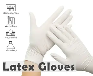 Beste Qualität Latexhandschuhe weiß pulverisierte Handschuhe einweg-Prüfung Latex-Handschuhe