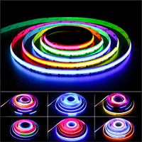 Bande lumineuse LED RGBIC COB 420/576/720/784 LED/M DC12/24V, CRI élevé Ra>90, contrôle par application/télécommande, PCB flexible intelligent, paysage, IP20