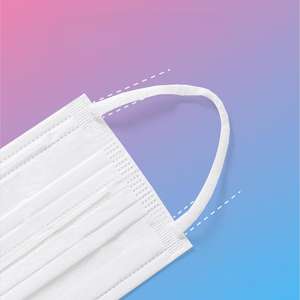 Mascherina Protettiva Monouso a 3 Strati con Clip Nasale Regolabile in Tessuto Non Tessuto e Garza Fine per Adulti - Product Image 2