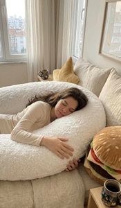Almohada Gigante de Fase Lunar, Cojín de Peluche en Forma de <span class=keywords><strong>Luna</strong></span> Creciente para Abrazar, Almohada para Embarazadas, Almohada de Cuerpo Completo para Dormir - Product Image 2