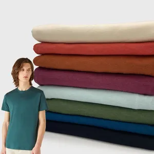 180gsm combed dệt kim 95% Cotton 5% Spandex Lycra căng đơn Jersey vải cho đồ lót áo thun quần áo