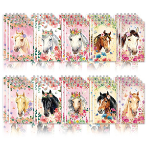 Horse Racing Notebook Spiral Mini <b>Notepad</b> Portable Animal Theme Pink Cover 70g Paper <b>Digital</b> Printing Promotional Notebooks - Product Image 1