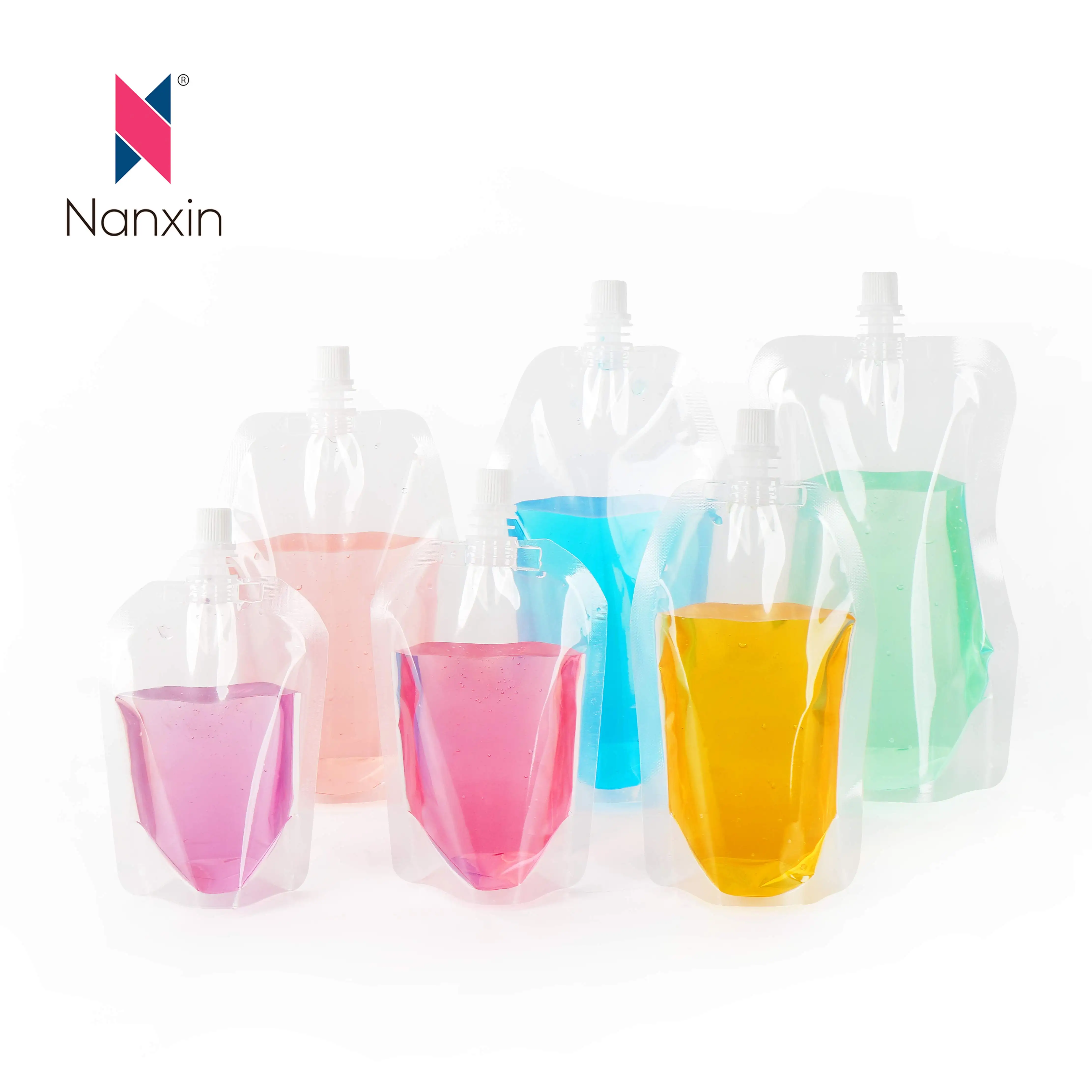 Em estoque e personalizado 50ml a 2l álcool plástico recarregável Soy Milk Jelly Juice Liquid Beverage Drinks Bottle Shaped Spout Pouch