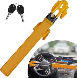 Zhenzhi Car Steering Wheel Lock Anti-Theft Device Car Locks, Universal Adjustable Length Double Hook Locks