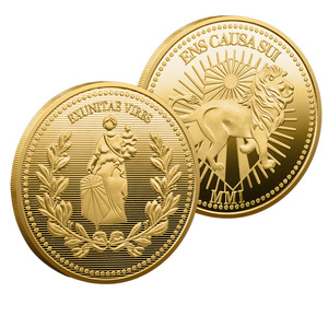 Moneda Conmemorativa de la Francmasonería con León y Diosa, Artesanía Metálica, ENS CAUSA <span class=keywords><strong>SUI</strong></span>, Colección Filosófica, Regalo, Recuerdo - Product Image 1