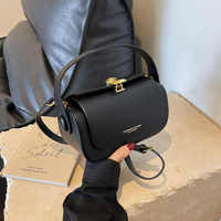 Sac à main structuré noir en PU poli pour femme, avec poignée supérieure, bandoulière amovible, imperméable, pour usage quotidien