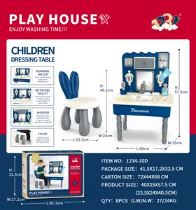 24 PCS hot-bán bé mô phỏng nhà bếp giả vờ đồ chơi lâu đài trang điểm bàn trang điểm đồ chơi cho trẻ em gái thiết lập 41cm