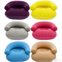 Fauteuil gonflable en peluche combiné, confortable et pliable, avec repose-pieds, pour les loisirs en extérieur – Canapé paresseux