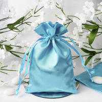 Sac cadeau en Satin avec Logo imprimé personnalisé, petite pochette en soie avec cordon de serrage