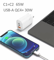 Chargeur GaN le plus récent chargeur mural GaN USB 65W prise pliable pour téléphone portable tablette ordinateur portable