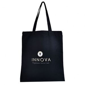 Wholesale Custom Print Logo Cheap Reusable Shopping Bags Friendly <b>Plain</b> Black Blank Cotton <b>Canvas</b> Tote Bag <b>Large</b> Amount of Stock - Product Image 1