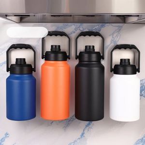 Bouteilles isothermes sous vide en acier inoxydable de 64 oz et 128 oz avec poignée et paille pour le sport - Product Image 6
