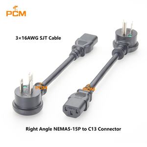 Cable de Alimentación con Conector NEMA5-15P Macho en Ángulo Recto a C13, IEC60320 SJT 16AWG 13A 125V, 10 pies, para Equipos Médicos y Monitores de Hospital - Product Image 2