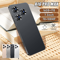 Nouveauté 2024 - Téléphone robuste I16 Pro Max 5G 7,3 pouces 16 Go + 1 To, appareil photo arrière 108 MP, LED, CDMA, LTE, Android 14, 120 Hz, 7000 mAh