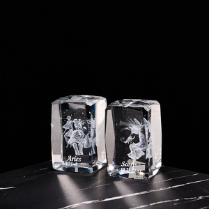 Danh dự của pha lê Hot Bán pha lê thủ công mỹ nghệ K9 pha lê 3D laser khắc mười hai chòm sao khối thủy tinh trống Cube - Product Image 4