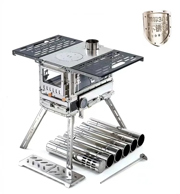 Multi-Function All-in-One Camping Kitchen Stove Pellet and Wood Burning Oven