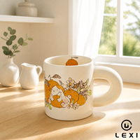 Mug en céramique de haute qualité avec motif de lapin mignon de style dessin animé, couleur personnalisée, LOGO, compatible lave-vaisselle et micro-ondes, idéal pour un cadeau