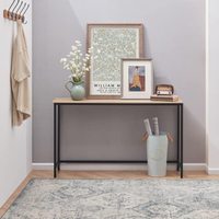 Table console en rotin bohème moderne personnalisée OEM avec deux grands tiroirs de rangement, meuble multifonctionnel pour salon en chêne