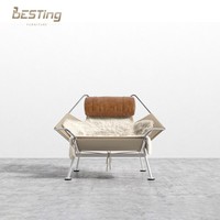 Skandinavisches Modernes Design Kunstleder Klappbarer Liegestuhl für Apartment Hotel Villa Wohnzimmer