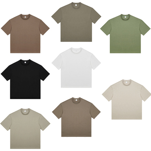 Özel Logo Tee ağır ağırlık % 100% pamuk 300 Gsm erkekler Tshirt başbakan kalite katı boy rahat T shirt işlemeli tarzı ile - Product Image 4