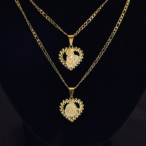 व्यक्तिगत कस्टम पत्र 18k सोने की प्लेटेड स्टेनलेस स्टील हृदय शैली कार्टून पेटेलेंट महिलाओं के लिए - Product Image 2