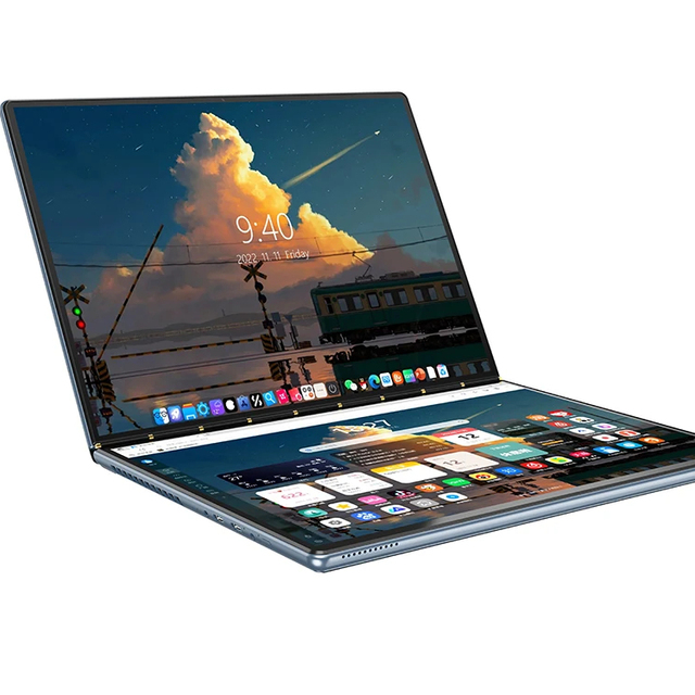 2024 Hot Sale 13.5 Inch Dual Screen Touch Laptop 2 in 1 Computer Netbook Business Laptop DDR5 16GB Window 11 Tablet PC Wholesale
