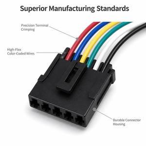 Faisceau de câblage <span class=keywords><strong>ISO</strong></span> personnalisé pour <span class=keywords><strong>autoradio</strong></span>, gaine en cuivre, nylon/PBT, multicolore, câble d'interconnexion audio pour <span class=keywords><strong>autoradio</strong></span> de véhicule - Product Image 2